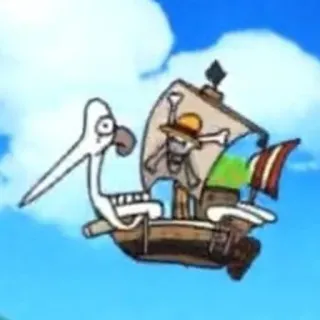 🤌 44352948 One Piece anime, pirata, teschio, cartone animato, illustrazione, barca, one piece, luffy whatsapp sticker