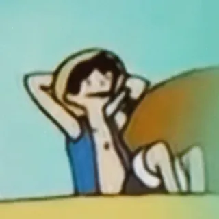 🤌 7899380d Monkey D. Luffy One Piece Anime, Luffy, One Piece, Cartoni animati, Rilassante, Spiaggia whatsapp sticker