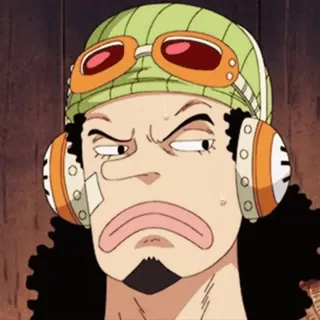 ☺️ 50260771 Usopp One Piece Anime, One Piece, Usopp, Postać, Kreskówka, Śmieszna mina telegram sticker