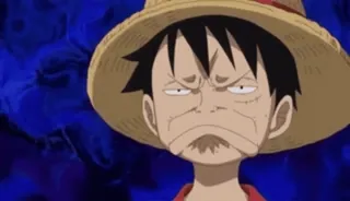 😊 8ccc182c Monkey D. Luffy One Piece anime, kreskówka, luffy, one piece, śmieszne telegram sticker