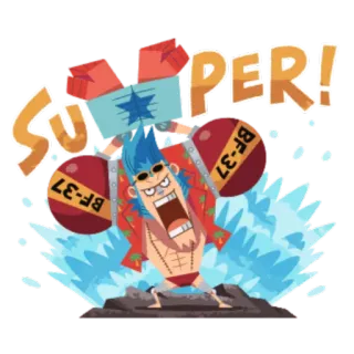 🏖 254693db Franky One Piece SUPER! Anime, One Piece, Franky, Super, Cartoon, Sticker telegram sticker
