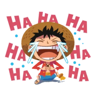 😂 54a3a4f2 Monkey D. Luffy One Piece HAHA HA HA HA HA HA HA HA Anime, Manga, Lachen, Tränen, Freude, Lustig telegram sticker