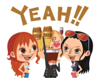 😄 566928a6 YEAH!! Anime, Cartoon, Feier, Freunde, Glücklich telegram sticker