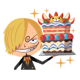 🎂 c8e4a0ac Sanji One Piece Anime, One Piece, Sanji, Kuchen, Cartoon telegram sticker