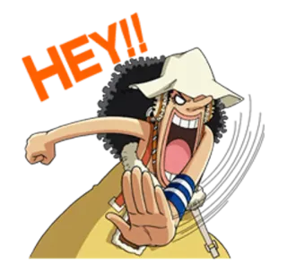 😤 41005999 Usopp One Piece HEY!! anime, manga, pirate, one piece, character telegram sticker