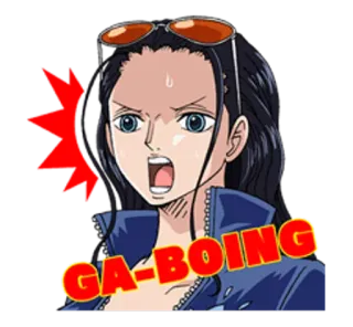 😫 6f1001d7 Nico Robin One Piece GA-BOING anime, robin, one piece, shocked, surprised telegram sticker