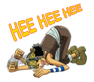 🤣 a9b1f6c4 Usopp One Piece HEE HEE HEE anime, laughter, funny, character telegram sticker