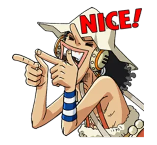 👍 ebe56901 Usopp One Piece NICE! anime, manga, usopp, one piece telegram sticker