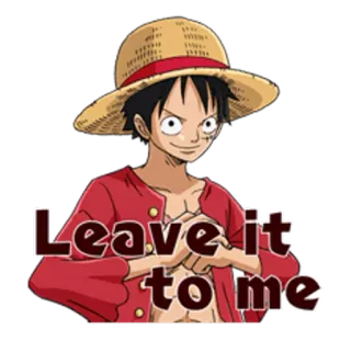 😠 eff2a887 Monkey D. Luffy One Piece Leave it to me anime, pirate, luffy, one piece, manga, straw hat telegram sticker