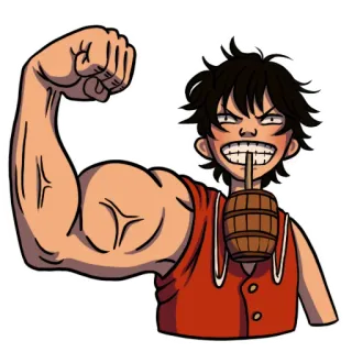💪 14cda635 Anime, Dessin animé, Flex, Fort, Boire, Drôle whatsapp sticker