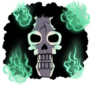 💀 15f42567 Brook One Piece Anime, Manga, Squelette, Brook, One Piece, Pirate whatsapp sticker