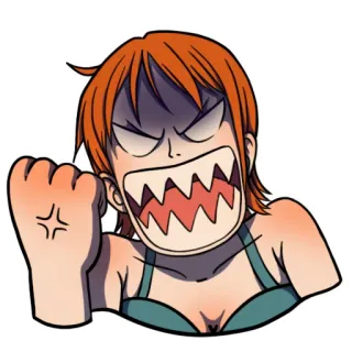 😡 257407f4 Nami One Piece Nami, One Piece, en colère, animé, manga, personnage whatsapp sticker