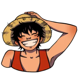 😁 2d5a50f6 Monkey D. Luffy One Piece luffy, one piece, anime, personnage, chapeau de paille, dessin animé whatsapp sticker
