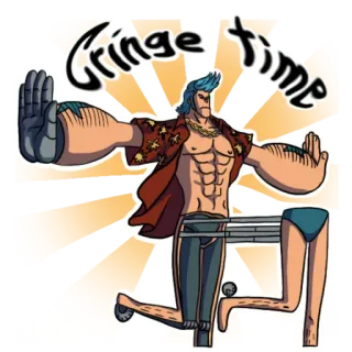 🗿 9e240bc0 Franky One Piece Cringe Time Anime, Manga, Personnage, Drôle, Franky, One Piece, Cyborg whatsapp sticker