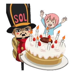 🎂 39e91943 SOL 蛋糕, 生日, 卡通, 庆祝 whatsapp sticker