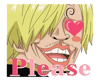 😍 76efe9c5 Sanji One Piece Please 动漫, 海贼王, 山治, 爱, 爱心 whatsapp sticker