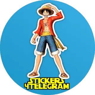 ⭐ a84060a9 Monkey D. Luffy One Piece STICKERS 4TELEGRAM anime, cartoon, one piece, monkey d. luffy, pirate, straw hat telegram sticker