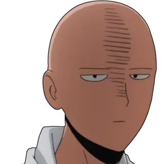 😑 ad31894d Saitama One-Punch Man anime, one-punch man, saitama, hero, bald, serious telegram sticker
