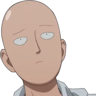 😕 f24c8d49 Saitama One-Punch Man anime, one punch man, saitama, bald, hero, expressionless, bored telegram sticker
