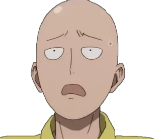 😨 0df691b4 Saitama One-Punch Man 动漫, 埼玉, 一拳超人, 表情, 搞笑, 担心 telegram sticker