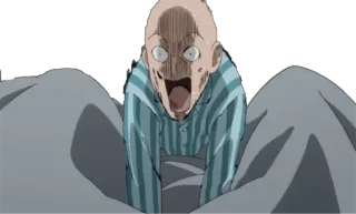 😱 1ad4a833 Saitama One-Punch Man 动漫, 一拳超人, 埼玉, 震惊, 害怕, 搞笑 telegram sticker