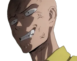 😠 1e012dc1 Saitama One-Punch Man 动漫, 埼玉, 一拳超人, 搞笑, 光头, 严肃, 英雄 telegram sticker