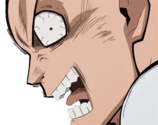 😱 566c1dfb Saitama One-Punch Man 埼玉, 一拳超人, 动漫, 反应, 愤怒, 英雄 telegram sticker