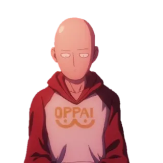 🤔 e7b3da55 Saitama One-Punch Man OPPAI Anime, One Punch Man, Saitama, Oppai, Pahlawan, Botak, Manga telegram sticker