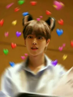 💜 3323f57d persona, orecchie, cuori, ritratto whatsapp sticker