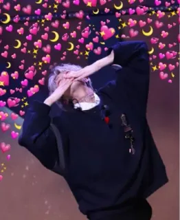 💞 6d5ba8c8 persona, cuori, amore, luna, stelle, carino whatsapp sticker