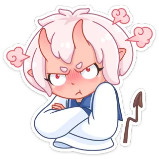 😟 0ec1a7d0 漫画, アニメ, ステッカー, 悪魔, 怒り, 角, 悪霊 telegram sticker