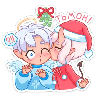 Новогодняя Они-тян @TgSticker telegram stickers
