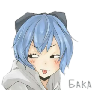 🍙 22bf1220 БAKA Anime, Ragazza, Lingua, Baka, Carino, Espressione whatsapp sticker