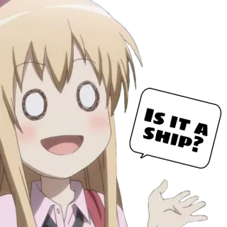 🍙 a2e37e2b IS IT A SHIP? anime, domanda, nave, cartone animato whatsapp sticker