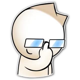 👓 125eaf13 sticker, cartone animato, personaggio, gesto, dito medio, insulto telegram sticker
