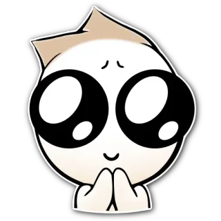 🙏 5c2daa2f carino, cartone animato, personaggio, kawaii, occhi grandi, adesivo telegram sticker