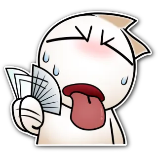 🔥 7739a121 Emoji, Carino, Fan, Sudato, Esausto, Cartoni animati telegram sticker