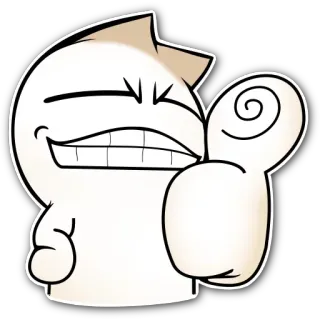 👍 552314ba 만화, 엄지 척, 긍정적, 쾌활한, 미소 telegram sticker