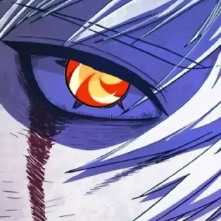 🐸 6cda7365 mata, anime, manga, rambut putih, mata merah, ilustrasi whatsapp sticker