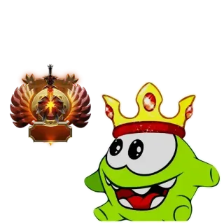 🐸 bbbc8ce7 Om Nom Cut the Rope Kartun, Monster, Permen, Game, Mahkota whatsapp sticker