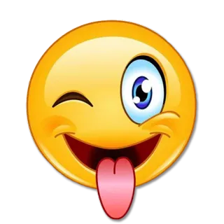 😜 8155e19e Emoji, Piscadela, Língua, Expressão, Smiley, Rosto telegram sticker