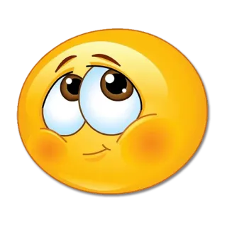 🙂 b4b92918 Emoji, Feliz, Bonito, Rosto, Olhando para cima, Amarelo telegram sticker
