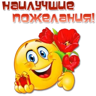 💐 b7e2287b Наилучшие пожелания! emoticon, emoji, flores, presente, cumprimentos, saudação telegram sticker