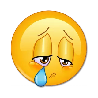 😢 0f445592 Emoji, Smutny, Płaczący, Łzy, Emocjonalny telegram sticker