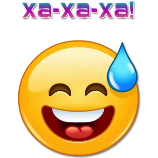 😅 8970fb80 xa-xa-xa! Emoji, Sourire, Rire, Expression, Drôle, Joyeux whatsapp sticker