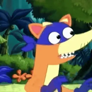 🥲 fe626b2d Swiper Dora the Explorer wischer, fuchs, cartoon, orange, maskiert telegram sticker