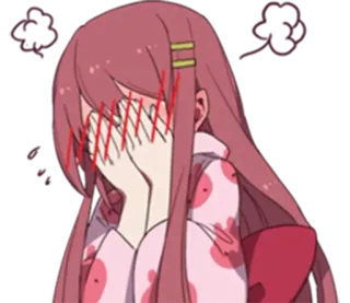 😳 ee31cdc1 animé, gêné, fille, pleure, triste telegram sticker