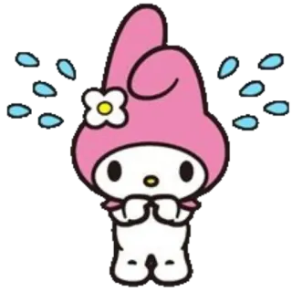 😰 35a8917e My Melody My Melody, Sanrio, милый, каваий, слезы, грустный, плач, мультфильм telegram sticker