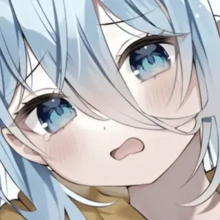 😖 41916938 Аниме, Манга, Девушка, Плач, Грустный, Эмоциональный, Персонаж, Цифровое искусство telegram sticker