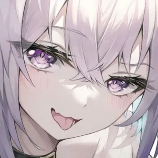 😍 41db0953 аниме, девочка, фиолетовые волосы, милая, искусство telegram sticker